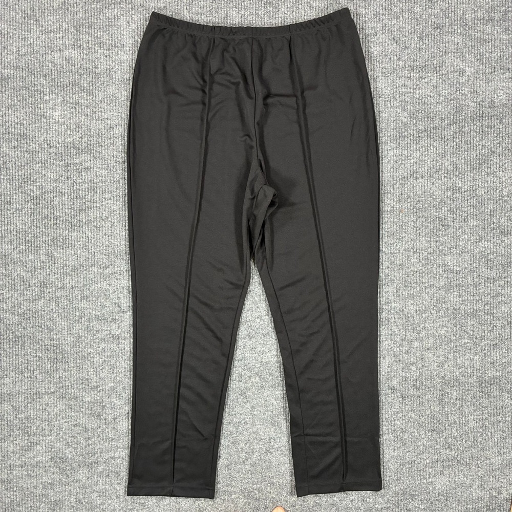 Woman‎ Within Size 26W Tall Black Pull On Pants Elastic Waist Straight Leg